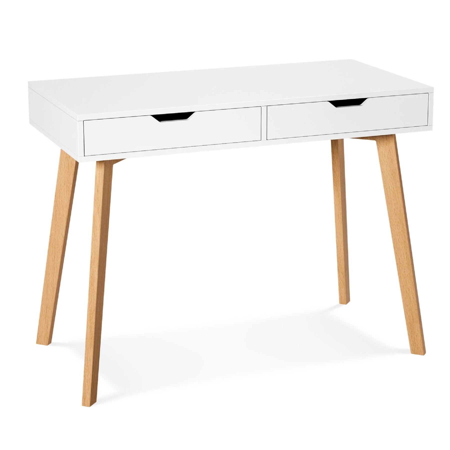Homfa White Desk with Drawers, Study Work Desk Table for Home Office Writing