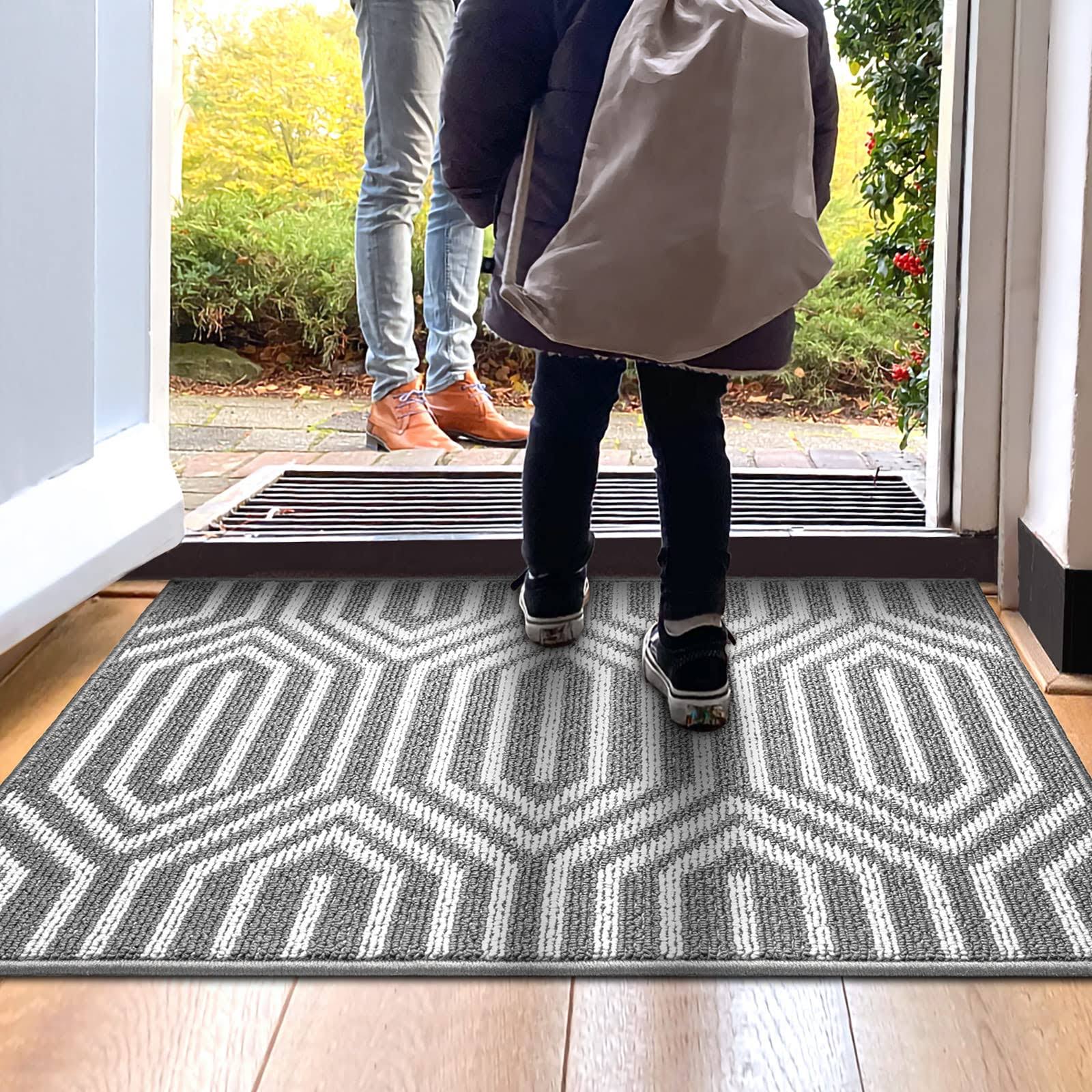 DEXI Indoor Door Mat Durable Front Door Mats for Entryway, Non Slip Absorbent Resist Dirt Entry Rug, 24"x36" Doormat Indoor Entrance, Machine