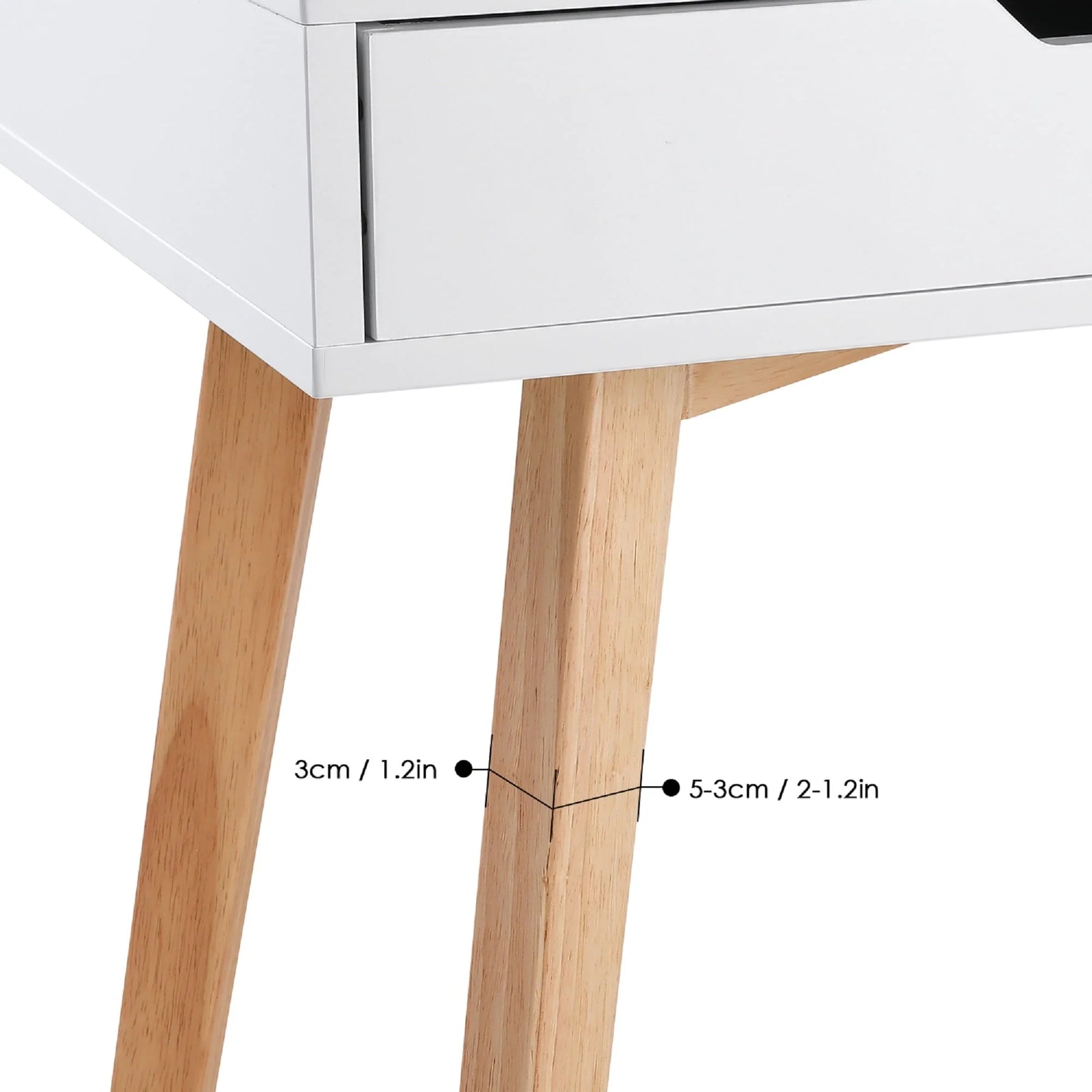 Homfa White Desk with Drawers, Study Work Desk Table for Home Office Writing